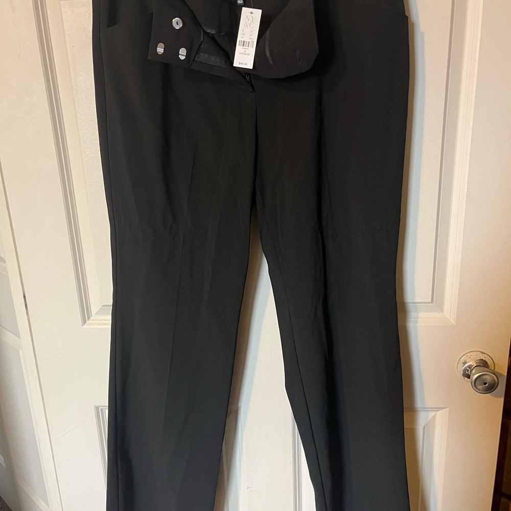 7th Avenue Classic Black Women's Straight Leg Dress Pants